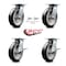 Service Caster 8 Inch Rubber on Aluminum Swivel Caster Swivel Locks 2 Brakes SCC, 2PK SCC-35S820-RAB-BSL-2-SLB-2 - alternate 2